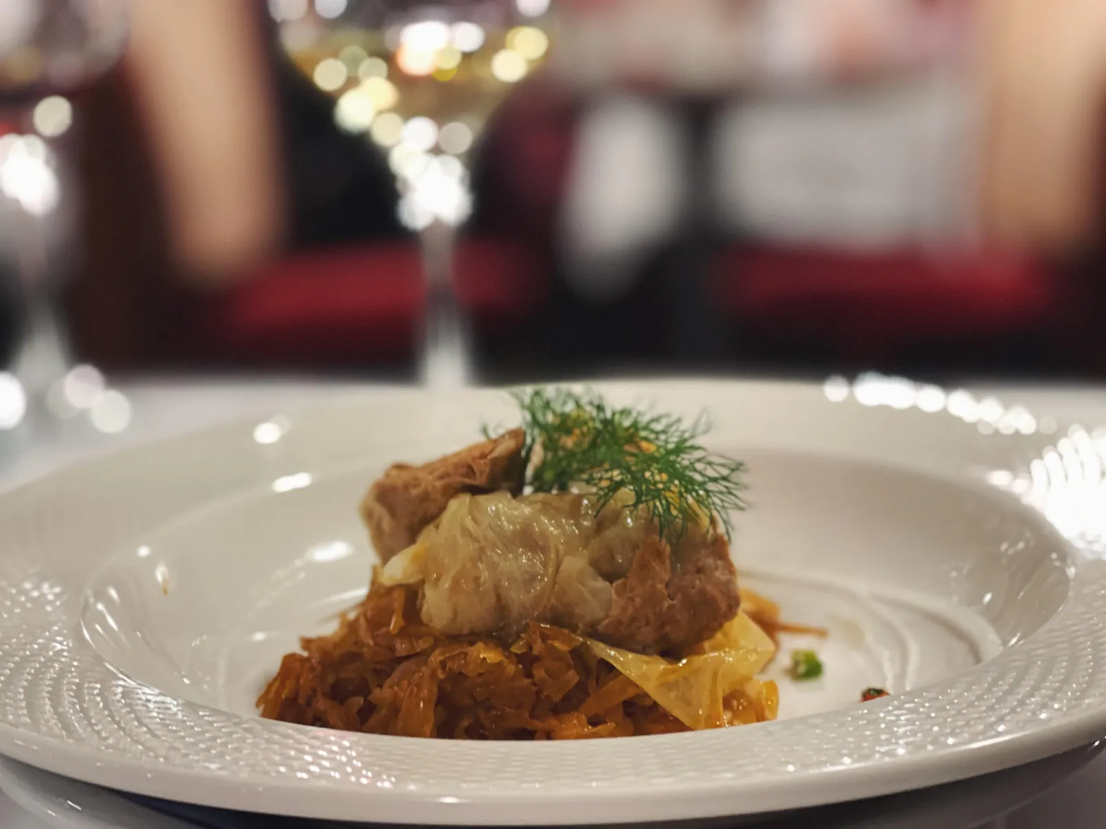 A plated Hungarian main course